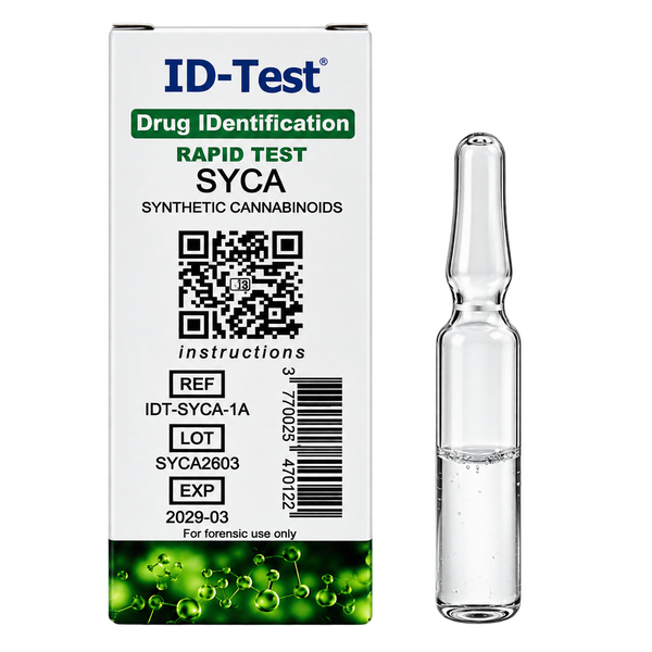 Test rapide ID-Test SYCA et son ampoule de réactif